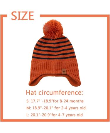 XIAOHAWANG Striped Winter Baby Beanie | Boys Girls Toddler Kids | 9-24 Months Caramel Hat - Buy Online on GoSupps.com