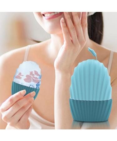 Fovolat Silicone Ice Roller - Shells Shape Ice Facial Cube Face Ice Roller Reusable Cube Ice Roller for Face Eye for Skin Care Tools Blue - Buy Online on GoSupps.com