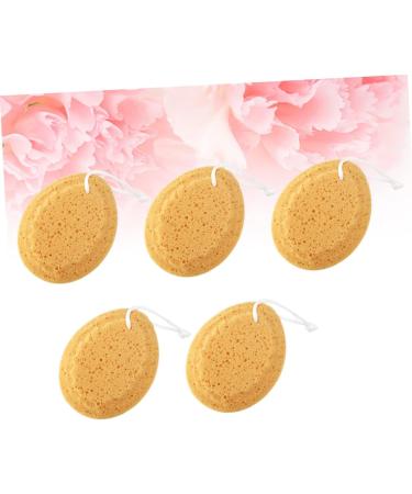GLSTOY 5 Pcs Natural Loofah Bath Sponge Set | Exfoliating Foam Sea Sponge for Body Shower | Bath Products Towel Ball - 14.5x11.5cm - Buy Online on GoSupps.com
