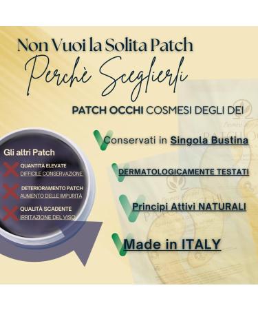 Organic Eye Patch with Hyaluronic Acid and Vitamin B3 | Anti-Wrinkle Moisturizing and Brightening for Dark Circles and Bags | 4 Eye Patches | Made in Italy by Cosmesi degli Dei - Buy Online on GoSupps.com