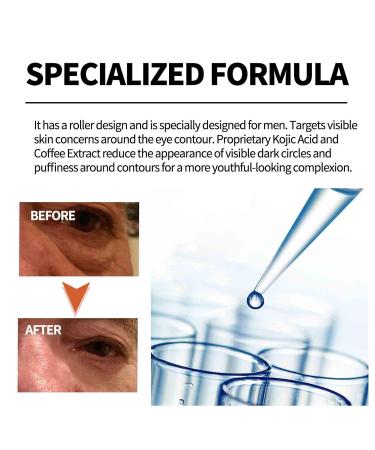 Energetic Eye Roller for Men with Hyaluronic Acid and Vitamin C - Depuffing, Anti-Aging Serum for Dark Circles and Puffiness - 1PC - Buy Online on GoSupps.com