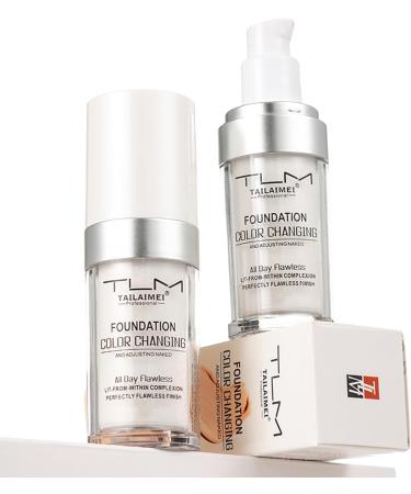 HQDA Color Changing Foundation Full Coverage Liquid Foundation Long Lasting Waterproof Makeup Base Concealer Lightweight and Moisturizing for All Skin Tones 30ml - Buy Online on GoSupps.com