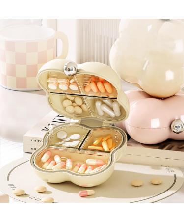 Mini Portable Pill Box - Travel-Friendly 7-Day Multi-Compartment Organizer | High-Quality Sealed Jewelry Storage (White - Buy Online on GoSupps.com