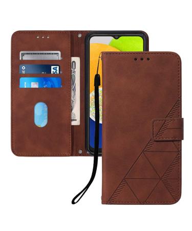 ASDSinfor protective cover for Motorola Moto One 5G ACE Moto One 5G ACE leather credit card holder stand shockproof folding lock magnetic protection for men and women cell phone shell for Moto One Brown