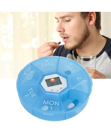 Brrnoo Automatic Medication Reminder with Timer | 7-Day Pill Organizer with Backlight - Blue - Buy Online on GoSupps.com
