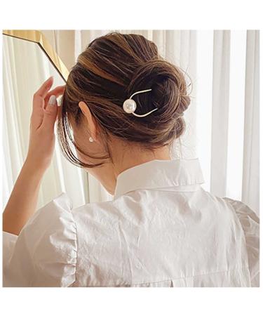Yheakne pearl hair clip made of brass hair holder clip pin vintage hair sponge u-shape hairpin hairpin fork bun holder hair clip accessories for women and girls (silver single pearl)) - Buy Online on GoSupps.com