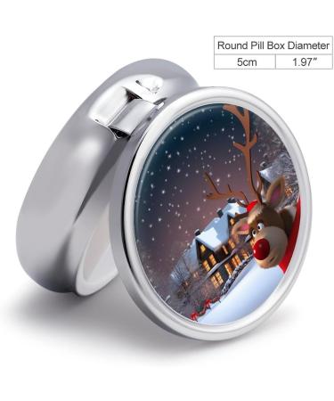 Portable 3 Compartment Pill Box - Travel-Friendly Christmas Design Pill Organizer for Purse & Pocket - Buy Online on GoSupps.com