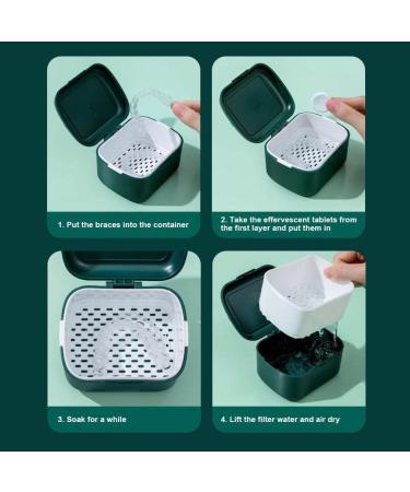 Fulenyi Prosthesenbadtui - Removable Tooth Storage Container & Night Protection Case for Dentures | Green Cleaning Etui for Mouth Protection - Buy Online on GoSupps.com