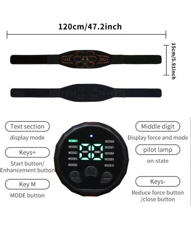 Chowchee EMS Abdominal Muscle Trainer - 10 Modes 30 Intensities LCD Screen - Effective Belly Training Device for Fast Results - Buy Online on GoSupps.com