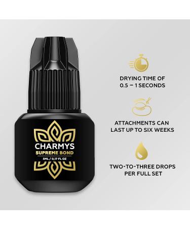 CHARMYS Lash Glue with 8 Weeks Retention | Fast 0.5-1 Seconds Drying | Strong & Reliable Adhesive for Salon-Quality Lash Extensions - Ideal for Professionals - Buy Online on GoSupps.com