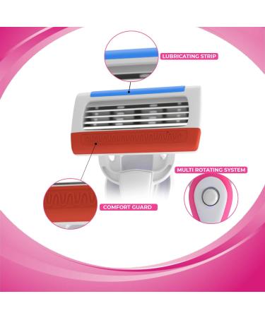 Nylea Razors for Women with Sensitive Skin - Premium 5-Blade Shaving Razor with Lubricating Strip and 4 Refills - Buy Online on GoSupps.com
