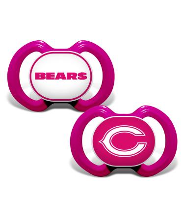 BabyFanatic Girls Pink Pacifier 2-Pack - NFL Chicago Bears - Officially Licensed League Gear