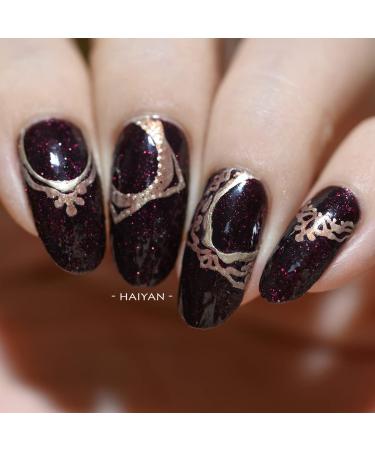 Injicard Gothic Font Nail Stamping Plate N to Z 038 + Scraper - Gothic Alphabet Designs - Buy Online on GoSupps.com