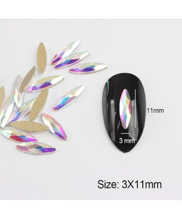 30Pcs/ Nail Art Rhinestones for 3D Nails Decoration Pack Long Horse Eye Shaped Glass Colorful AB Stones Home Collections (Color : Ab Size : 30Pcs) 30Pcs Ab - Buy Online on GoSupps.com