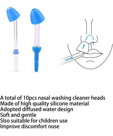 10pcs Nasal Irrigator Replacement Tips - Portable Nose Rinse Head for Normalizing Nose Hair - 10 Sets - Buy Online on GoSupps.com