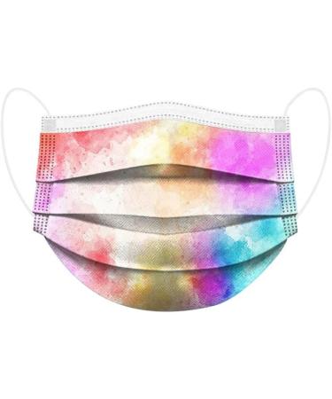 DeaamyGly 50 Pack Colorful 3-Layer Disposable Face Masks - Breathable Non-Woven Fabric Mouth-Nose Protection for Adults - Buy Online on GoSupps.com