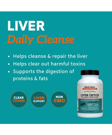 Liver Detox & Repair Complex - 1400mg | 20 Powerful Ingredients with Dandelion, Turmeric, Amino Acids & Vitamins | 120 Capsules - 60 Day Supply - Buy Online on GoSupps.com