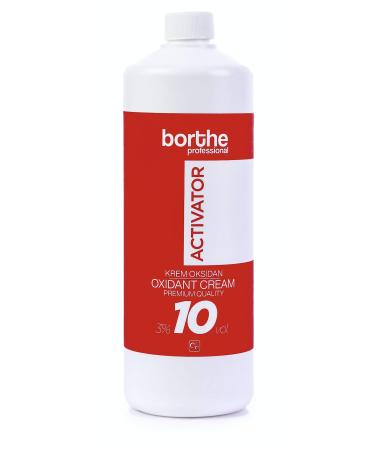 Borthe Professional Creme Hair Developer Activator Peroxide for Hair Colouring Long Lasting Colour and Grey Coverage 3% 10 Volume 1000ml 3 % / 10 Volume 1 l (Pack of 1)
