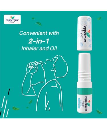 Peppermint Field Nasal Menthol Inhaler - Natural Aromatherapy Essential Oil Diffuser for Air Relief & Respiratory Wellness | Ship Worldwide - Buy Online on GoSupps.com