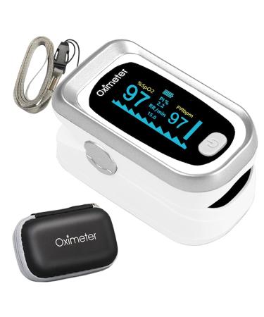 Pulse Oximeter Fingertip, Oximeter Finger with Pulse, Blood Oxygen Saturation( SPo2) with OLED Display, Heart Rate Monitor for Adults and Kids, Carrying Bag and Lanyard