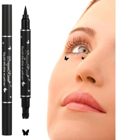 Stamp Eyeliner | Smudge Proof Ultra Thin Tip Waterproof Liquid Eyeliner - Double Headed Eye Cosmetics for Travel Dance Parties Black Eye Liner for for Beginners Pochy - Buy Online on GoSupps.com