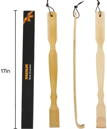 WARMLIFE Bamboo Back Scratcher 17 Inch 2 Pack - Long Handle Massager for Men and Women - Relaxation Gifts for Mom and Dad - Yellow - Buy Online on GoSupps.com