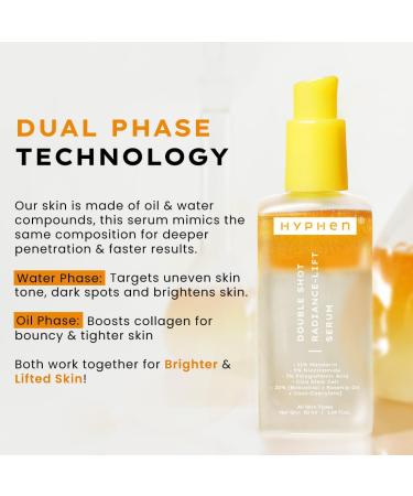 Hyphen 18% Brightening + 20% Collagen Face Serum | with 11% Mandarin 5% Niacinamide 2% PGA & Bakuchiol | Brightening & Collagen Boost | Dark Spots Reduction | All Skin Type-50ml/0.03 Fl Oz - Buy Online on GoSupps.com