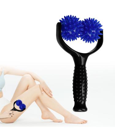 Tarkdak 2 massage balls massage scooter massage roller with handle and nubs self -massage roller massage device fascia ball for back legs feet hands muscle pain black handle