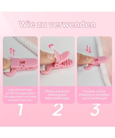Suofuoleef 4 Pack Pacifier Chain for Baby Girls | Adorable Pacifier Clips & Adapters | Perfect Newborn Birth & Baptism Gift - Buy Online on GoSupps.com