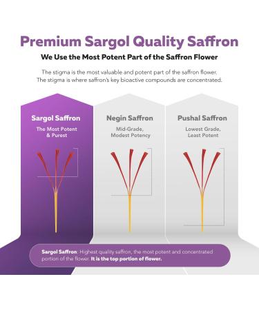 Organic Saffron Extract: Optimized Extract with Safromotivines Safranal and Crocins Clinically Studied | Premium Persian Sargol Quality | Supports Mood Calmness and Relaxation 30 Servings - Buy Online on GoSupps.com