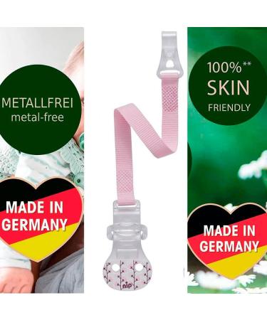 Pack of 3 Metal-Free BPA-Free NIP Pacifier Straps - Pastel Rose Pacifier Chains with Hooks for International Shipping - Buy Online on GoSupps.com