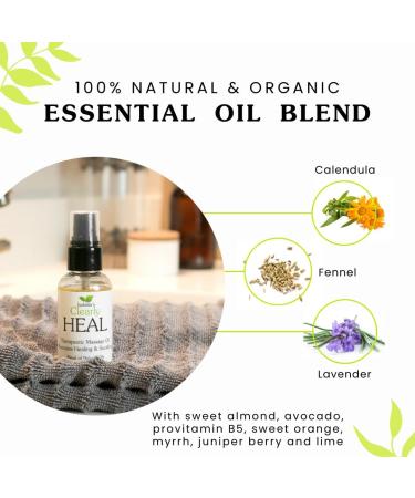 Clearly HEAL Aromatherapy Body Oil - 100% Natural Therapeutic Blend with Almond Myrrh & Lavender | Vegan Moisturizing Massage Oil | 4 Fl Oz - Buy Online on GoSupps.com
