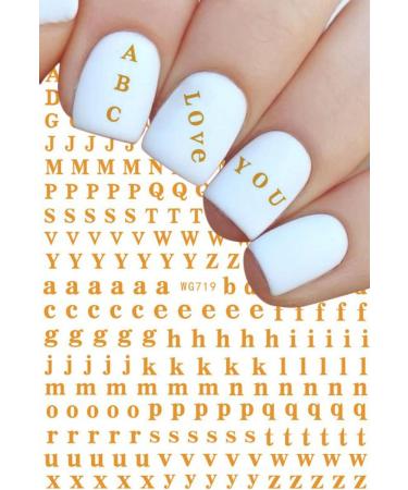 JMEOWIO Letters Nail Art Stickers Decals - 8 Sheets Self Adhesive English Alphabet Design for DIY Nail Decoration | Women Girls - Buy Online on GoSupps.com