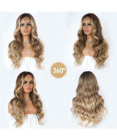 26 Inch Ombre Blonde Wavy Wig for Women - Heat Resistant Synthetic Fiber - Natural Look for Daily & Party Wear - Buy Online on GoSupps.com