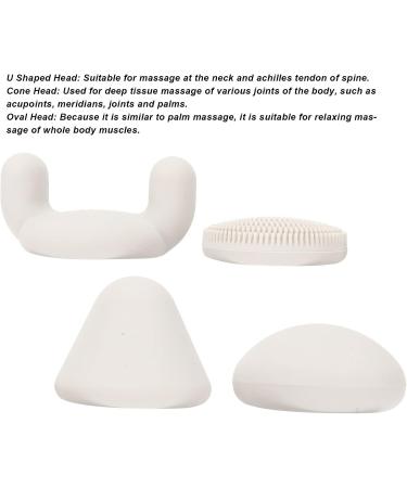 Angrek Muscle Massage Device Replacement Heads - 4 Mini Silicone Attachments for Deep Tissue Relief - Light Gray - Buy Online on GoSupps.com