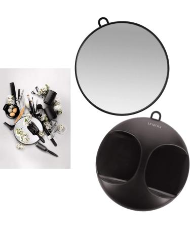 T4B LUSSONI Black Wide Hairdressing Hand Mirror 29 cm - Professional Salon Tool for Men and Women - Buy Online on GoSupps.com