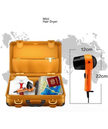 Hair Dryer 800W Hair Dryer for Home with Collector Nozzle Configurations Heat Portable Hair Dryer for Bedroom and Student Travel/Orange (Orange) - Buy Online on GoSupps.com