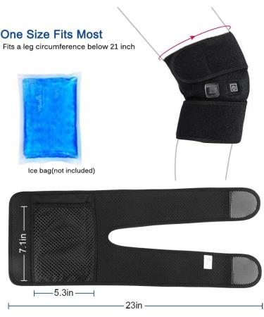 USB Heated Knee Brace Support for Arthritis Pain Relief - Thermal Therapy Wrap for Joint Stiffness - Fits Men and Women - Buy Online on GoSupps.com