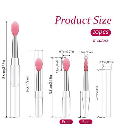 10 Pcs Silicone Lip Brushes - Lipstick Applicator with Caps for Makeup & Beauty | Ideal for Lip Masks & Eyeshadow - Buy Online on GoSupps.com