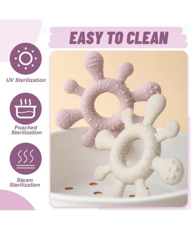 Arudyo Baby Teething Toy Silicone Teether Ring - BPA Free Sensory Teether for Babies (White) - Buy Online on GoSupps.com