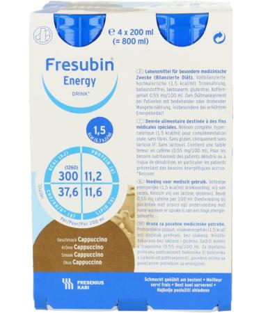 Fresenius Kabi Fresubin Energy Drink Cappuccino - 6 x 200ml Bottles | Nutritional Energy Supplement | International Shipping - Buy Online on GoSupps.com