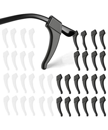 Eouiav 20 pair of silicone anti -slip holder coats glasses glasses brick covering glasses holder ear glasses holder glasses holder for glasses glasses sunglasses black white