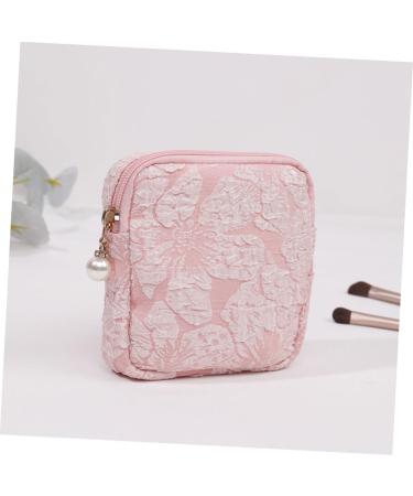 DOITOOL 4 Pcs Sanitary Napkin Storage Bag | Travel Makeup Organizer | Tampon Purses Period Kit | Cotton Linen Small Bag Black Pink | 11x11x3cm - Buy Online on GoSupps.com