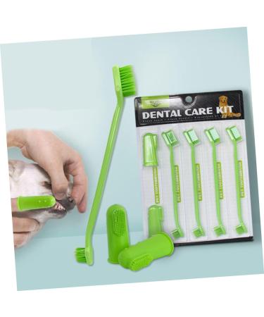 FOMIYES 1 set Dog Puppy Brush Pet Oral Tool Head Teeth Supplies Cleaning Double-head - Buy Online on GoSupps.com