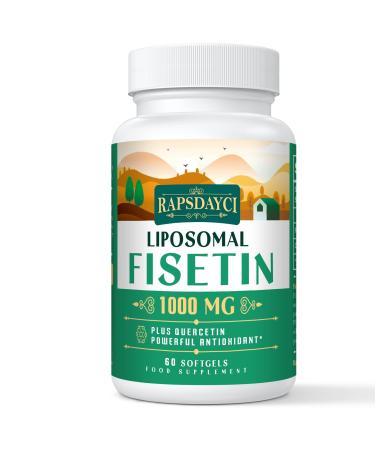 Liposomal Fisetin with Quercetin - High-Potency 1000mg Combo Antioxidant Supplement for Optimal Health - 60 Softgels Per Bottle (Pack of 1)