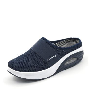 Rsaveld Air Cushion Slip-On Walking Shoes Orthopedic Diabetic Walking Shoes for Diabetic Swollen Feet 9.5 Blue