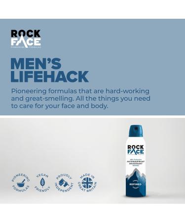 Rock Face Refined Antiperspirant Deodorant Multipack of 6 200ml | Sandalwood & Cedar Scent | Fast Absorbing | Non-Staining | 48 Hour Protection (Packing May Vary) Refined 1 count (Pack of 6) - Buy Online on GoSupps.com