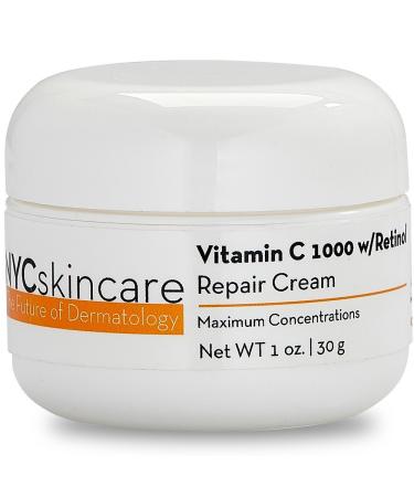 Vitamin C w/Retinol 1 000 Cream for Face | w/Jojoba Oil Squalane & Antioxidants | Professional Quality | May Help Smooth Appearance of Fine Lines & Wrinkles Brightens Complexion 1oz