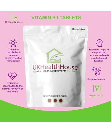 High Strength Vitamin B1 Thiamine 100mg x 90 Tablets - Heart & Nervous System Support - Immune Boost - Vegan & Gluten-Free - Buy Online on GoSupps.com