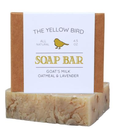 Lavender Goats Milk Soap Bar with Oats - Gentle Exfoliating Bath Soap. Moisturizing Dry Skin Face & Body Wash. Mild Natural and Organic Soap. Made in the USA Goat's Milk Lavender Oats 4.5 Ounce (Pack of 1)